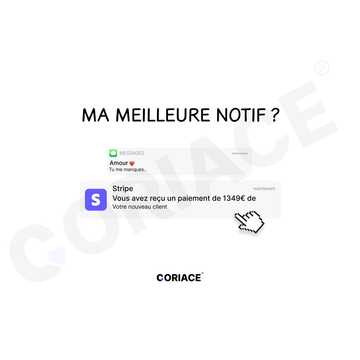Mug Blanc"Ma meilleure notif"