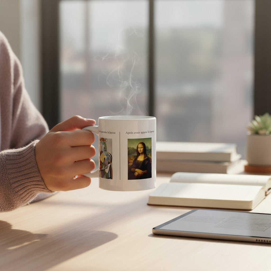 Mug blanc - "Picasso vs Di Vinci"